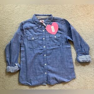 NWT Coupe Cutie Girls Blue Long Sleeve Shirt Size L